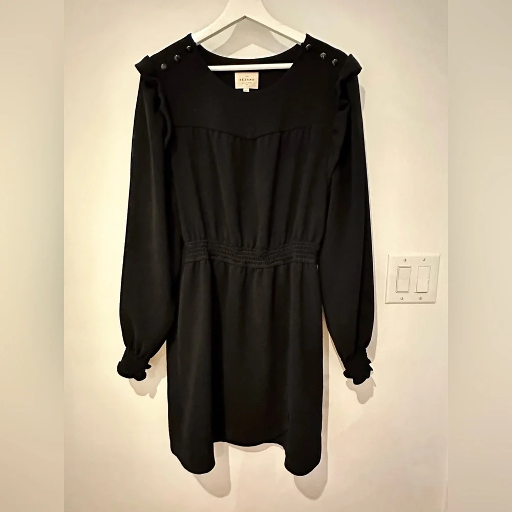 Sézane Augustine dress, black, size 44 - Picture 2 of 8